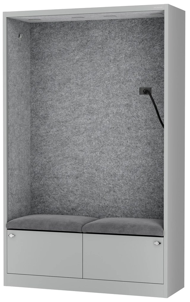 Akustická kabína SALLY MentalBox 1150 mm – sivý korpus, sivé sedadlo