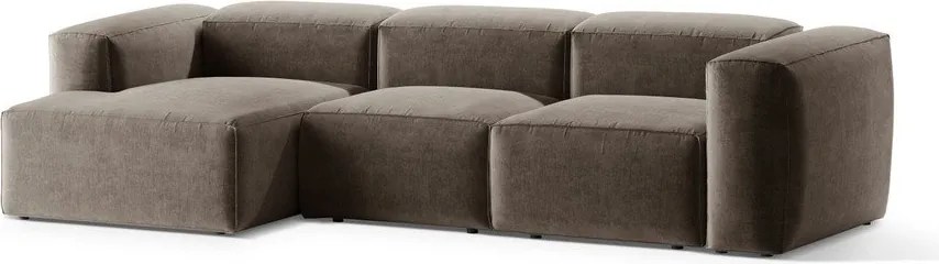 Hnedá rohová pohovka (ľavý roh/s leňoškou) Bergamo – Cosmopolitan Design