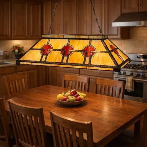 Tiffany luster do kuchyne Clayre & Eef 92*47*30*126 3*E27 7,7 KG