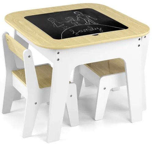 Detský stôl Olaf Blocks biely s dvoma stoličkami