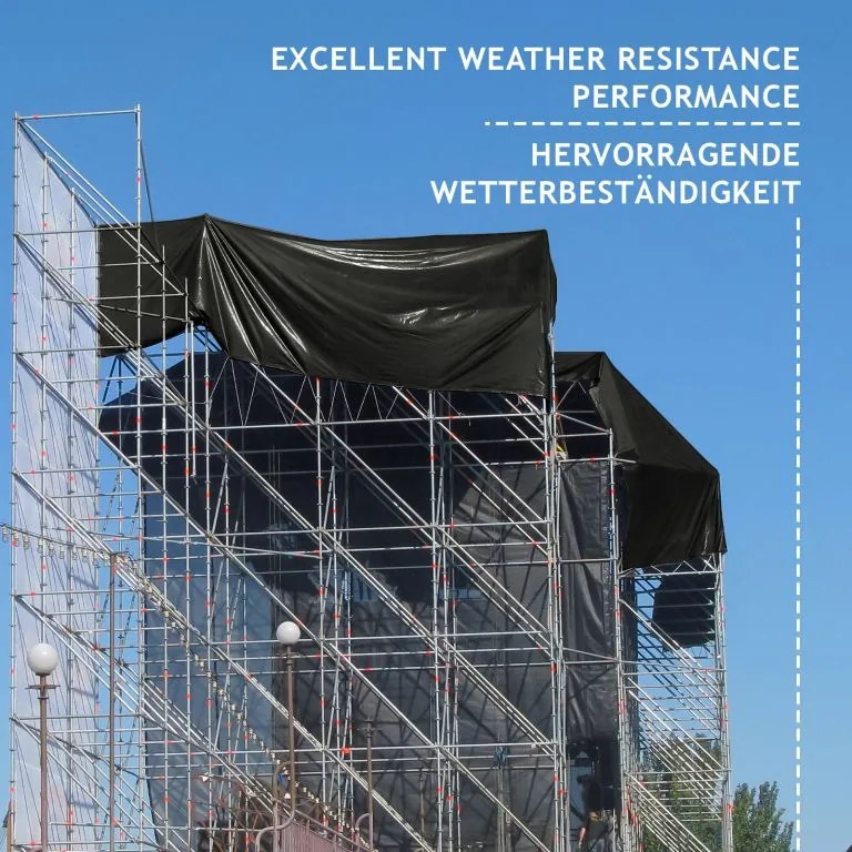 JAGO Plachta 650 g/m², hliníkové oká, čierna, 3 x 6 m