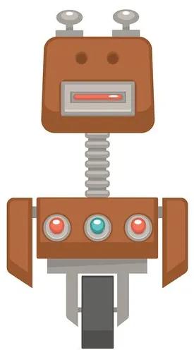 Obraz kamarát robot v hnedej farbe