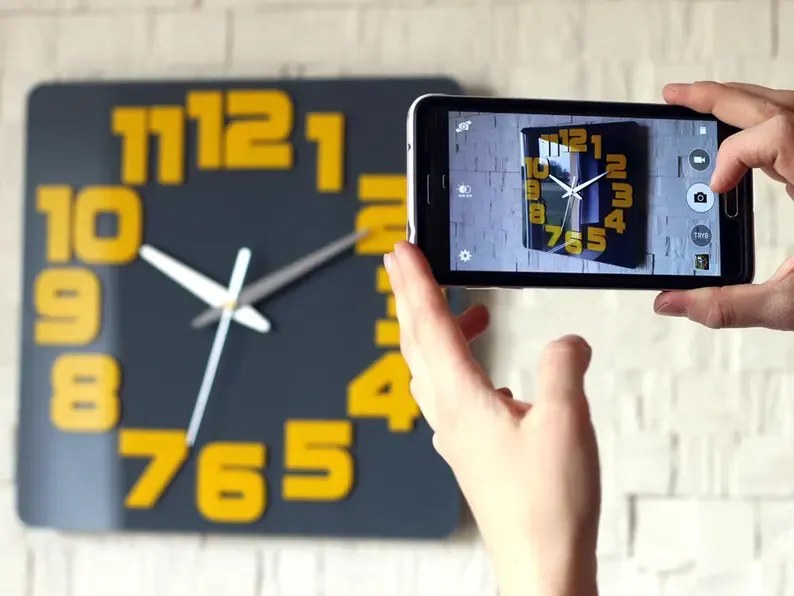 Nástěnné hodiny Logic 30 cm šedé/žluté