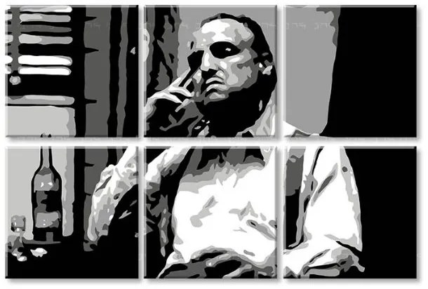 Najväčší mafiáni na plátne The Godfather - Vito Corleone s fľaškou škótskej | rôzne rozmery