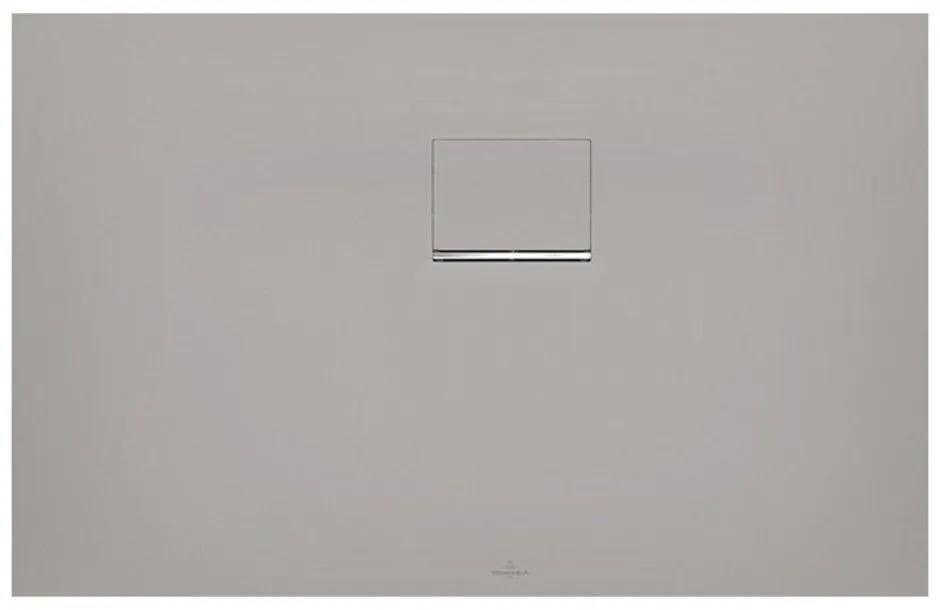 VILLEROY &amp; BOCH Squaro Infinity obdĺžniková sprchová vanička z materiálu Quaryl, do rohu - pravou stranou ku stene, protišmyk (C), 1100 x 750 x 40 mm, Grey, UDQ1175SQI2RV-3S