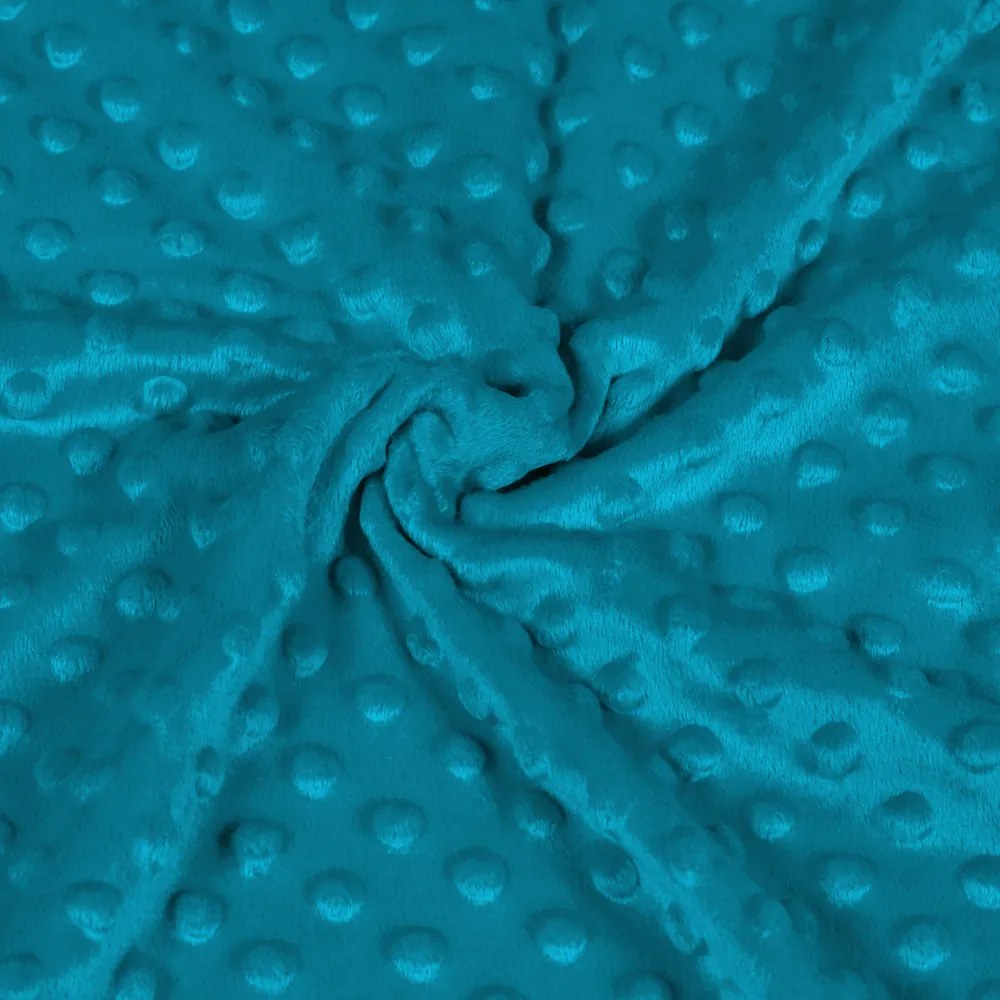 Biante Hrejivé posteľné obliečky Minky TOP 3D bodky MKP-056 Morská modrá Predĺžené 140x220 a 70x90 cm