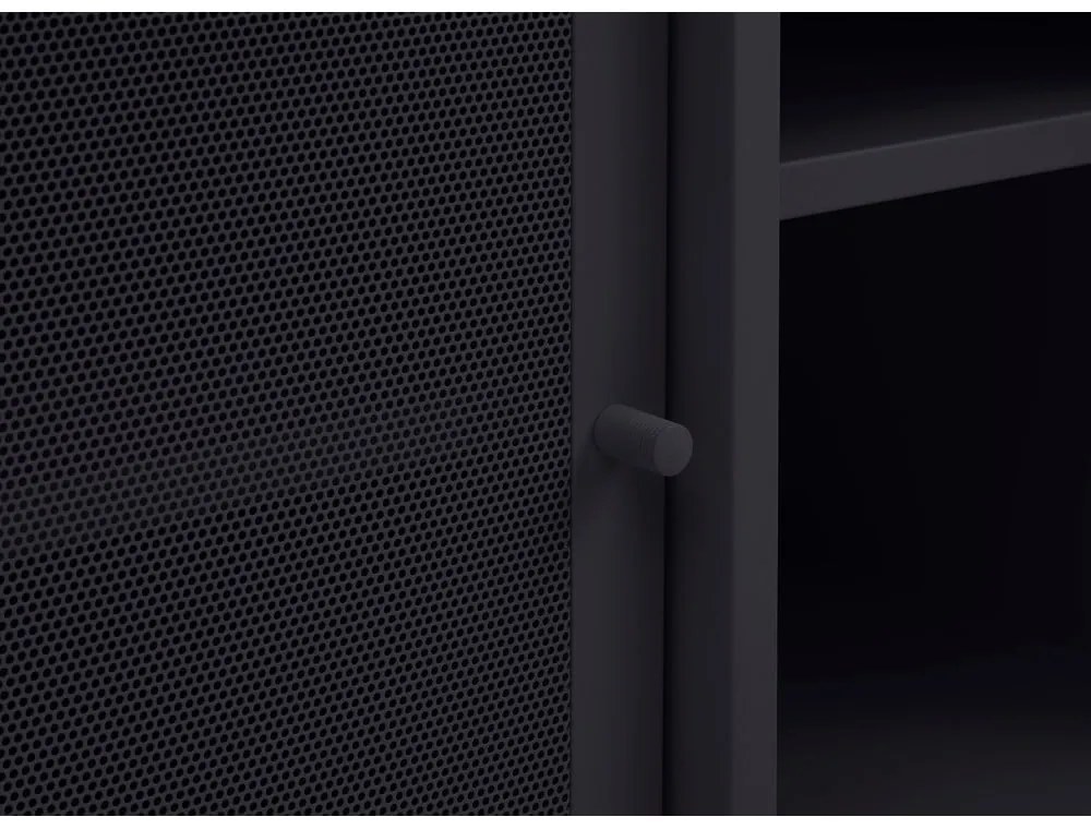 Čierny kovový TV stolík 160x55x45 cm Veep – Unique Furniture