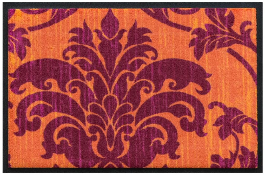 Vintage premium rohožka - oranžovo-fialový kvetinový vzor (Vyberte veľkosť: 60*40 cm)