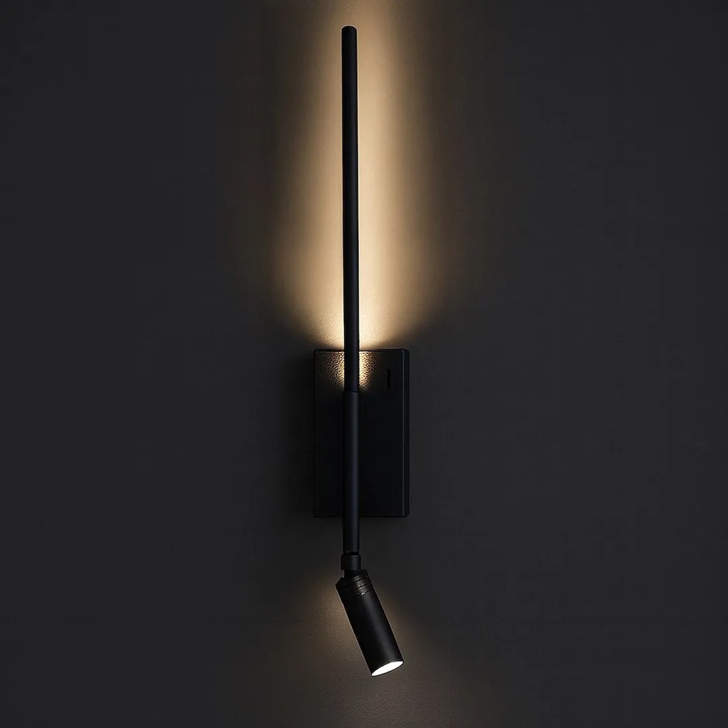 Nástenné svietidlo Torch, 1x čierne kovové tienidlo + 1x LED 3w, b