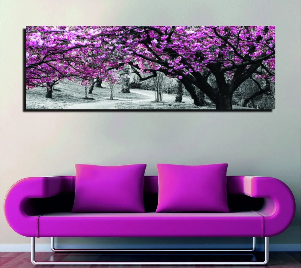 Obraz na plátne Cherry tree alley PC017 30x80 cm