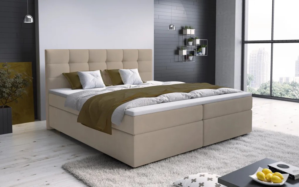 Čalúnená posteľ boxspring GLOS, 140x200, sawana 05