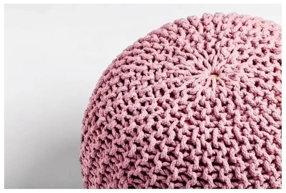 Ružový pletený taburet Jagger – Bonami Essentials