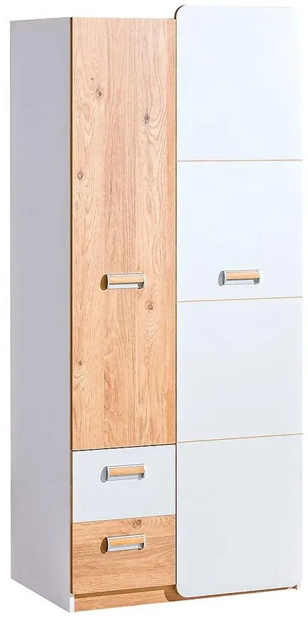 Skriňa Lorento 01 brilantná biela/dub nash