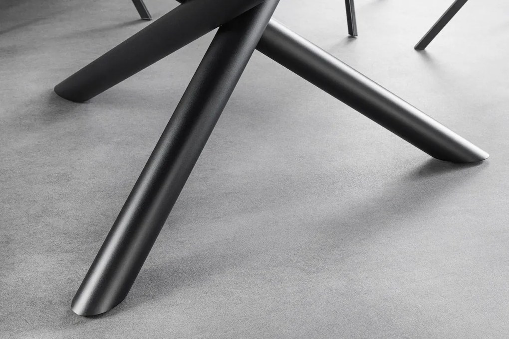 Jedálenský stôl SPIN – 150 cm, keramická doska, biely, s odnímateľnou platňou