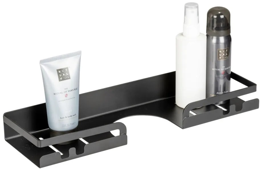 Čierna samodržiaca kúpeľňová polička z nerezovej ocele Altarella - Wenko