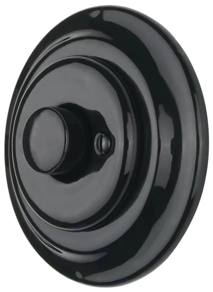 Bohemia-Design - Porcelánový retro stmievač otočný s rámikom 250V/10A čierny