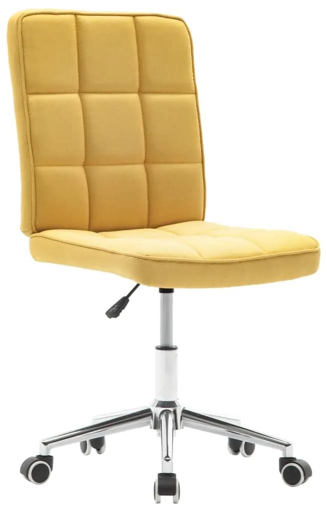 vidaXL Jedálenská stolička, žltá, látka
