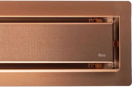 Rea Neox Pro, sprchový odtokový žľab 80cm s otočným sifónom o 360stupňov, medená matná, REA-G4802