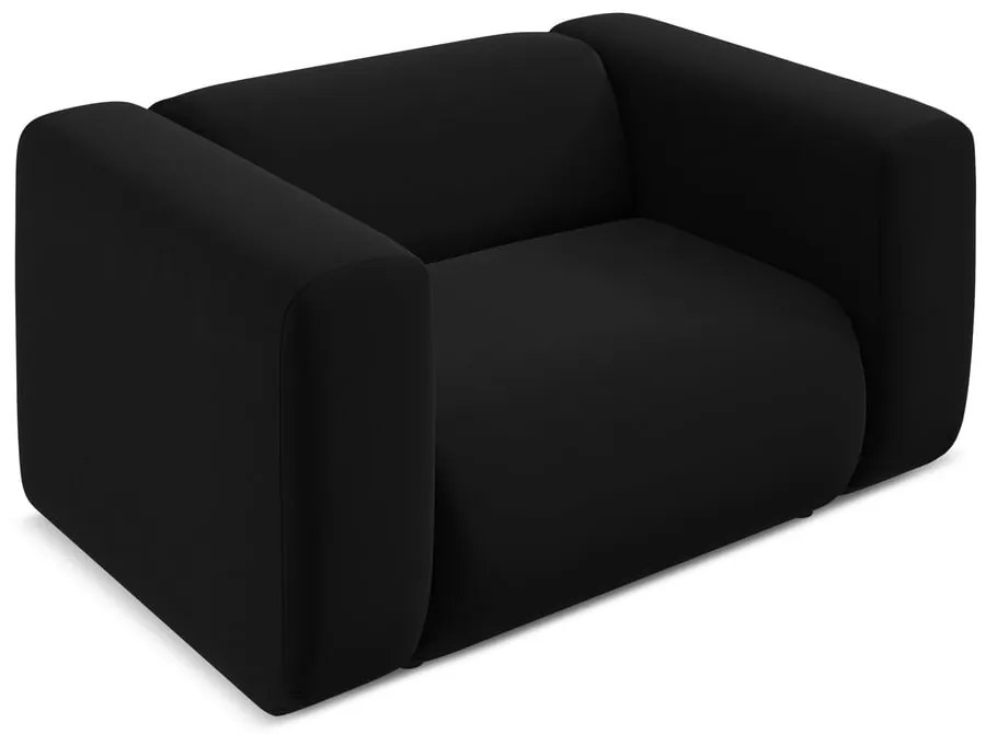 Čierne zamatové kreslo Ekahi – Makamii