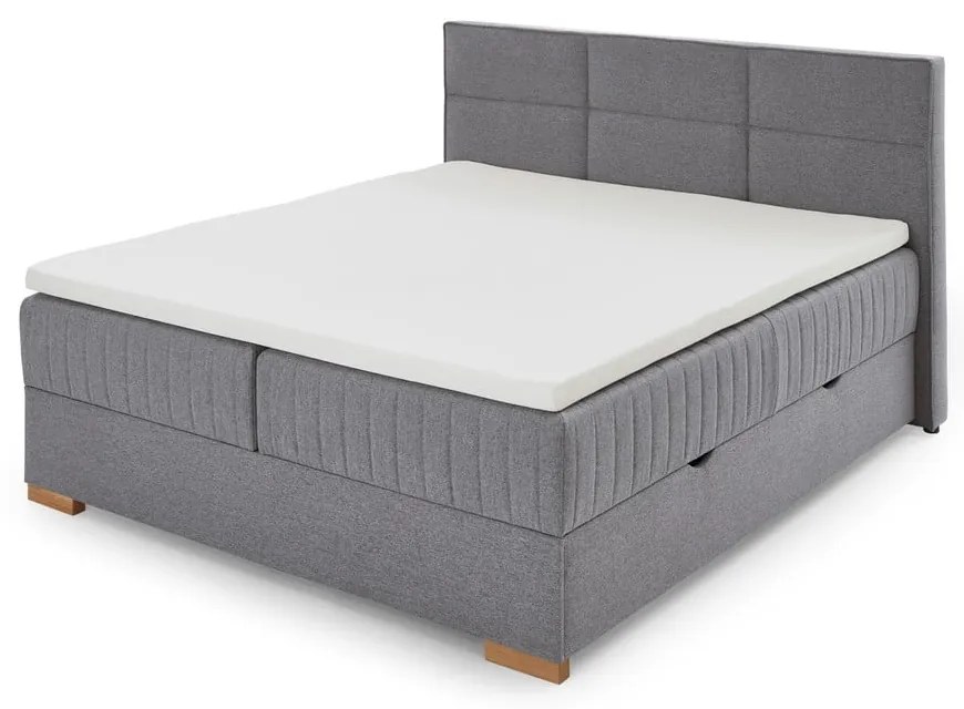 Sivá boxspring posteľ s úložným priestorom 160x200 cm Tambo – Meise Möbel