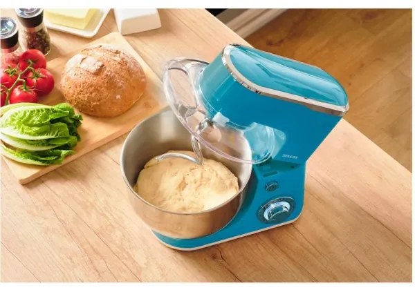 Sencor - Kuchynský robot s nerezovou miskou 1300W/230V tyrkysový