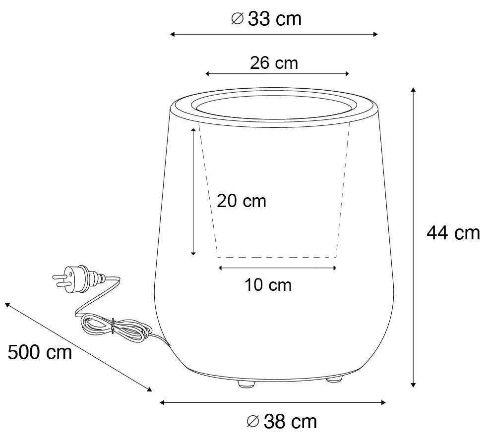 Vonkajšia stojaca lampa kvetináč biela IP44 - Flowerpot
