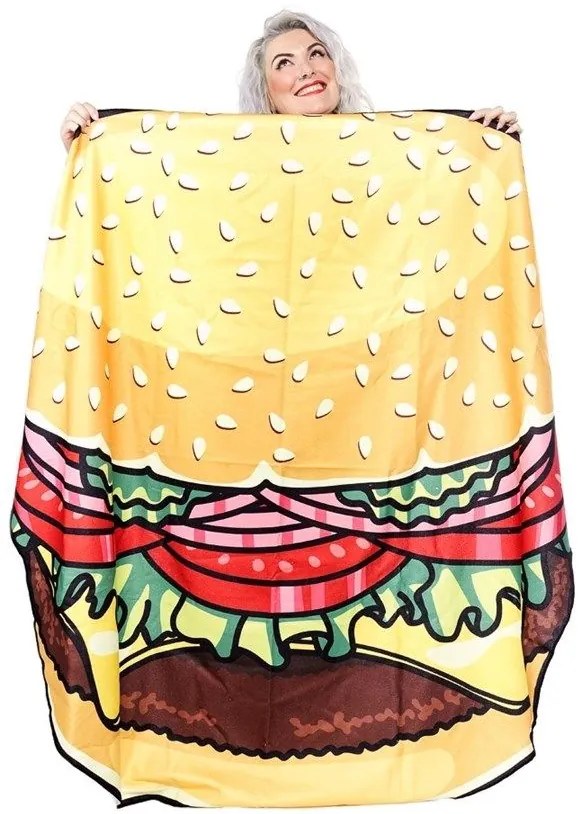 Tutumi Tutumi, plážová osuška 150cm, vzor hamburger, REC-02002