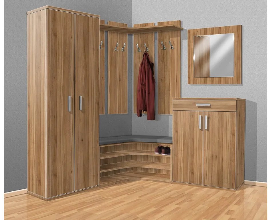 Nabytekmorava Botník do predsiene - ROHOVÝ botník PR 17 farba lamina: biela 113