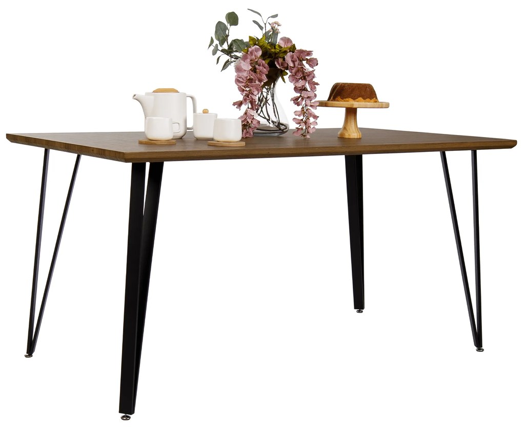 Kondela Jedálenský stôl, dub/čierna, 150x80 cm, FRIADO