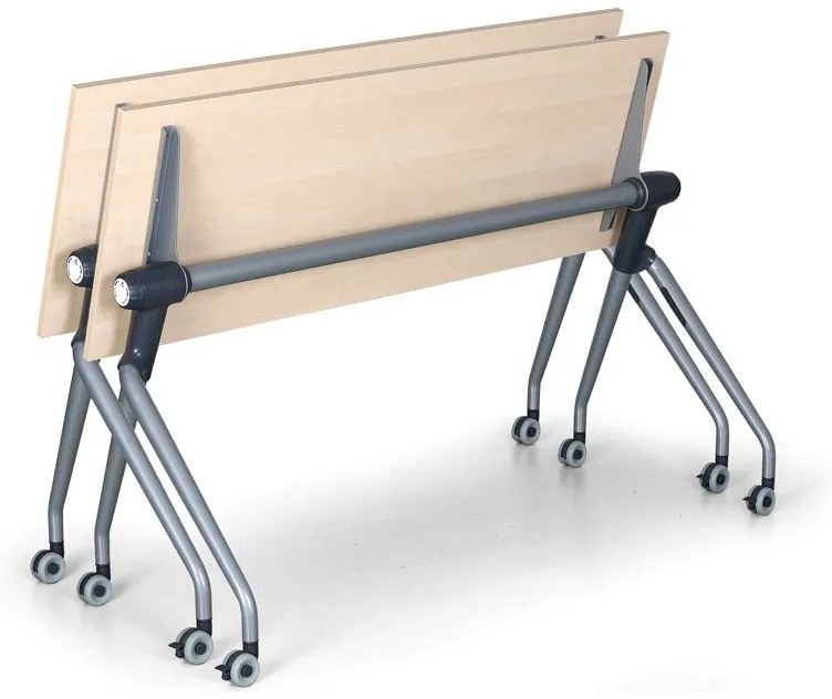Skladací stôl so sklopnou doskou TRAINING PLUS, 145x45 cm, sivá