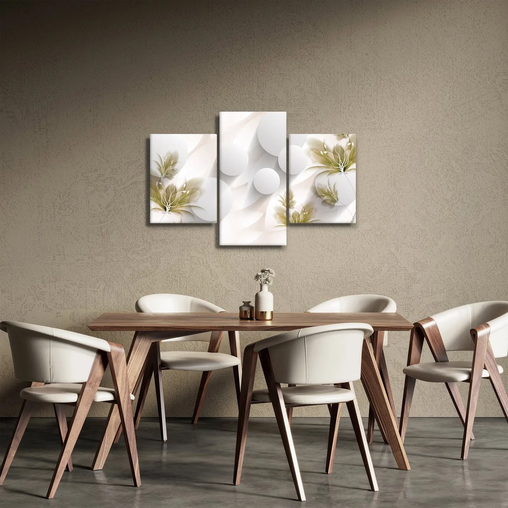 Obraz - 3D kruhy s kvetinami (90x60 cm)