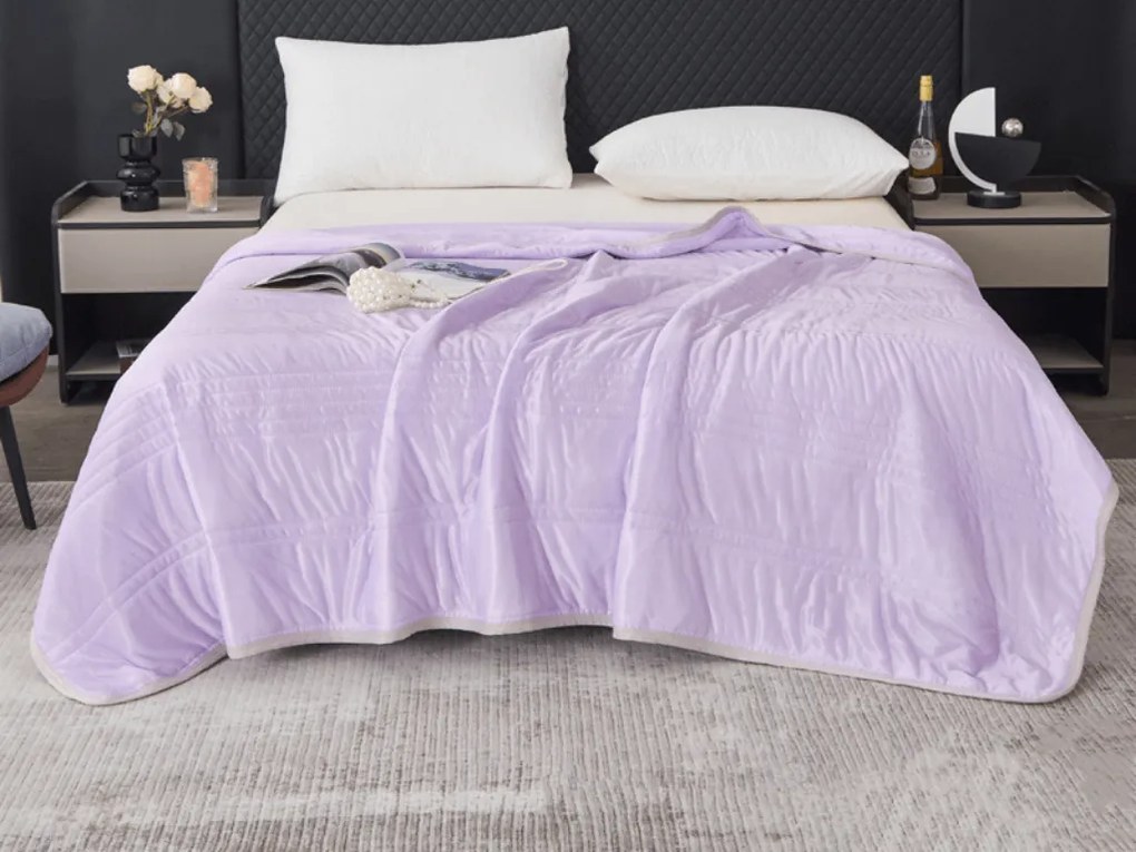 Chladiaca letná prikrývka CELIA, fialová Rozmer: 200 x 220 cm