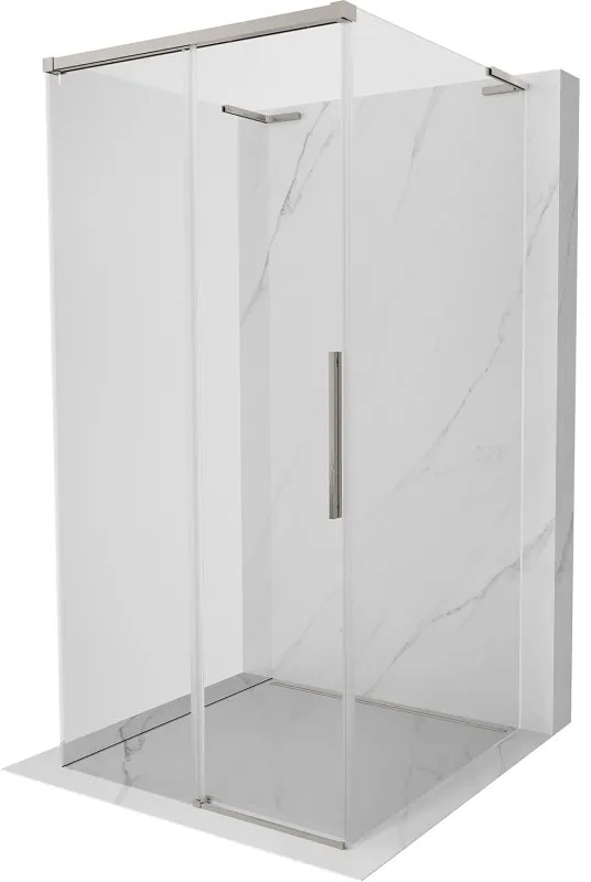 Mexen Rox-3SL, 3-stenný sprchový kút 110 x 110 cm, 8mm číre sklo, oceľový profil, 8C2L-110-110-97-00-3S