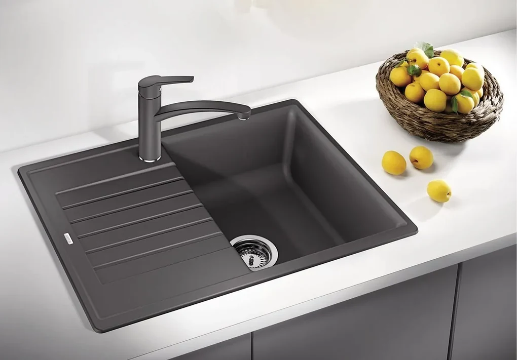 Blanco Zia 45 S Compact, silgranitový drez 680x500x190 mm, 1-komorový, sivá vulkán, BLA-527380