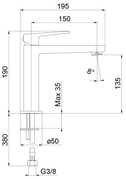 Sapho - Umývadlová batéria TURSI 19 cm lesklý chróm