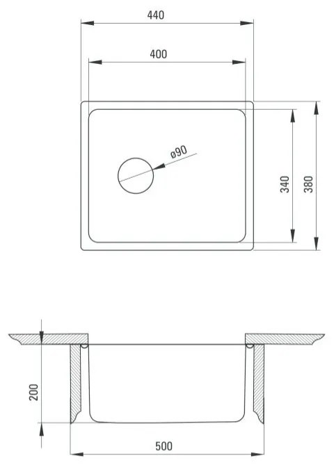 DEANTE EGERIA ZPE_010A Jednodrez 380x440x200, nerez, vstavaný - Deante