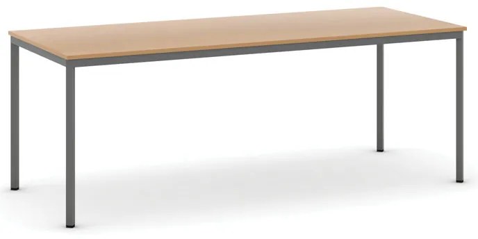 Jedálenský stôl, 200x80 cm, tmavo sivá podnož, buk