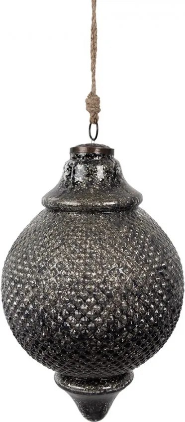 Granitová sklenená vianočná ozdoba špicatá banka L - 20*32 cm