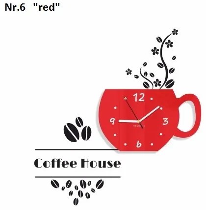 Coffee House dekoračné hodiny do kuchyne fialová