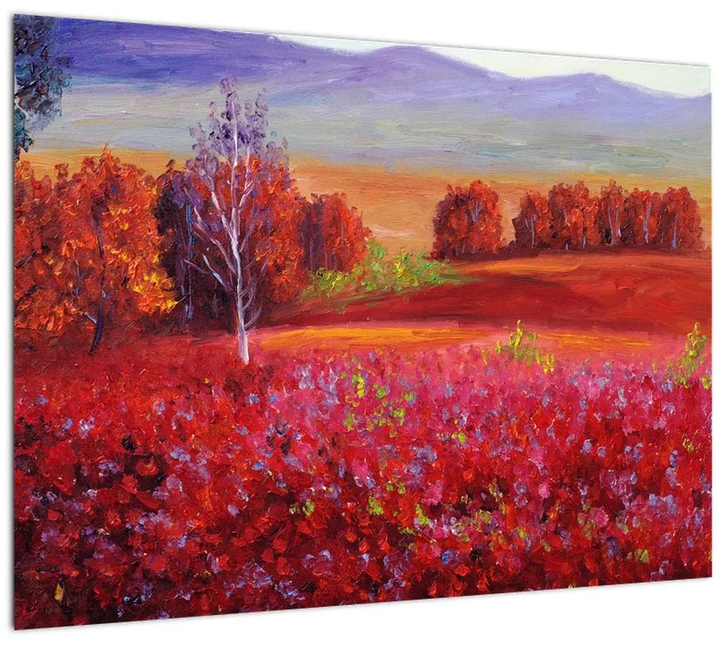 Obraz červenej krajiny (70x50 cm)