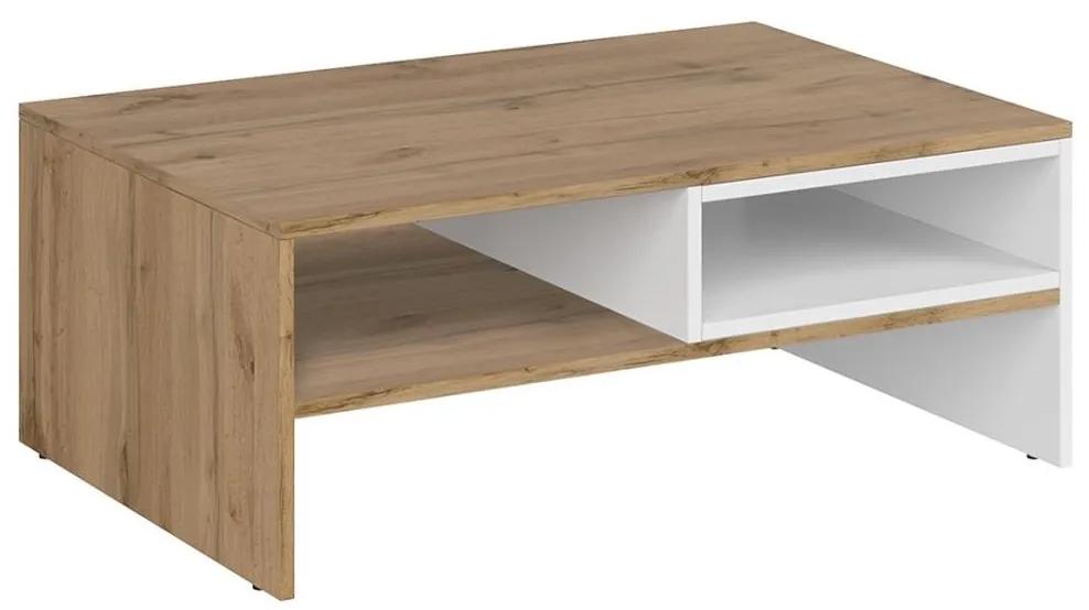 Konsimo Sp. z o.o. Sp. k. Konferenčný stolík DAMINO 35,5x90 cm dub wotan/biela KO0102