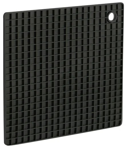 BISK Erga Basic, štvorcová silikónová kuchynská podložka 175x175x8 mm, čierna, ERG-03746