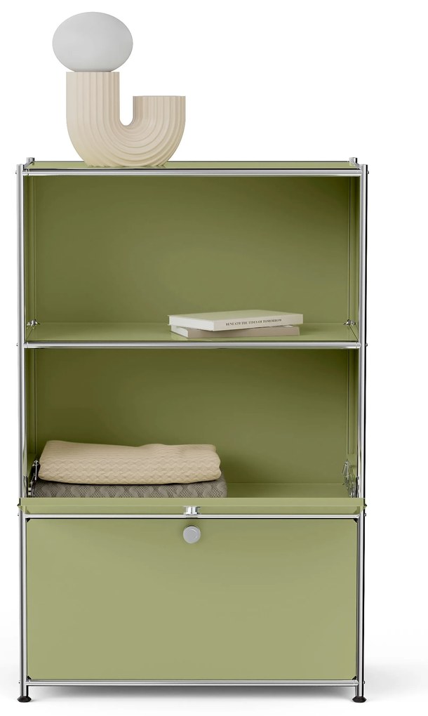 Kovová komoda »CN3« s 2 výklopnými priečinkami, pistáciová