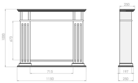 InFire - BIO krb 115x100 cm 3kW biela