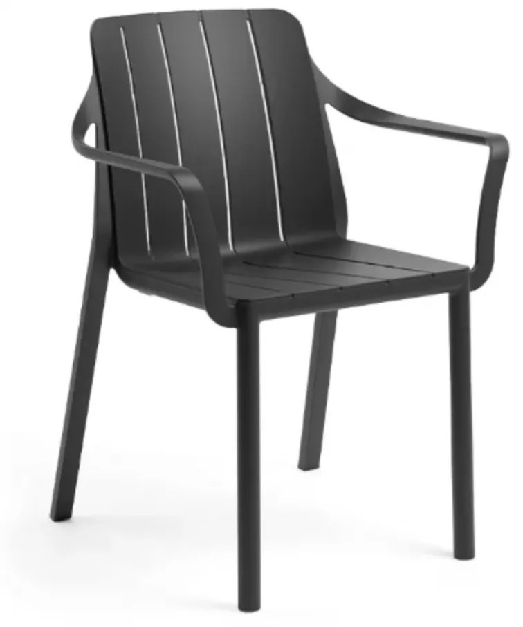 TIBERINA ARMCHAIR záhradná stolička s podrúčkami antracite