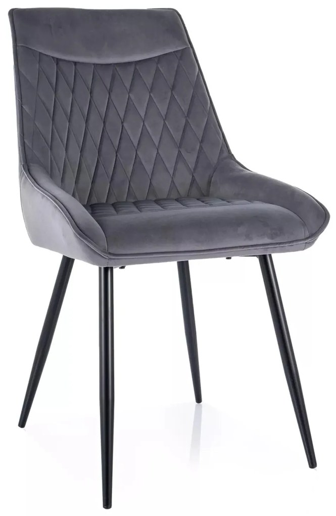 Sametová jídelní židle Agat šedá