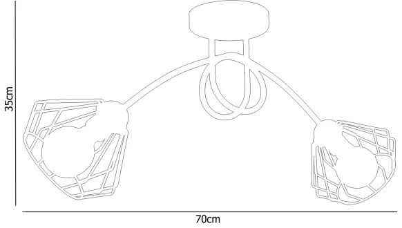 Prisadený luster CEED 2xE27/60W/230V