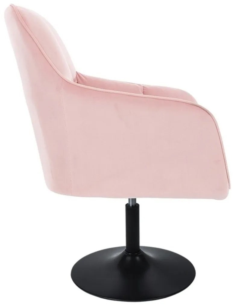 LuxuryForm DESIGN Kreslo AMALFI VELUR na čiernom tanieri - ružové