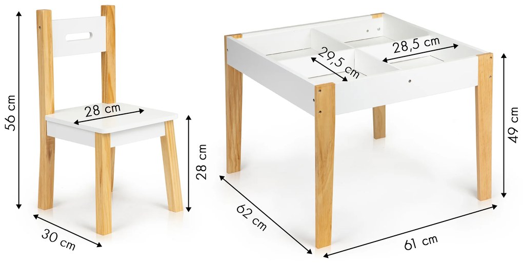 Stôl s dvoma stoličkami detský set nábytku ECOTOYS