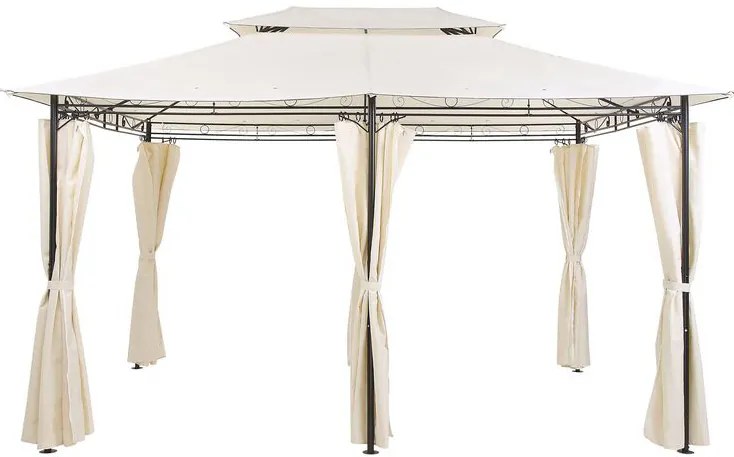 Záhradný altánok s LED solárnym osvetlením BestBerg BBGG-11 / 300 x 400 x 275 cm / béžová